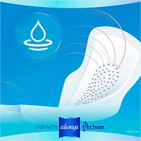 Serviettes Infinity FlexFoam pour femmes, taille 2, flux abondant, avec ailes, 16 unités