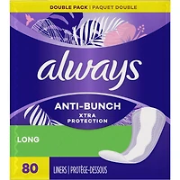 Anti-Bunch Xtra Protection Daily Liners, Long Length, Unscented, 80 Count