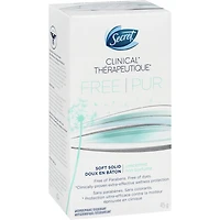 Antisudorifique et désodorisant crémeux en bâton Secret Thérapeutique, PUR, Sensible non parfumé, 45 g