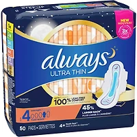 Serviettes Always Ultra Thin, de nuit, avec ailes Flexi-Wings, taille 4, non parfumées
