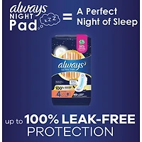 Ultra Thin Overnight Pads with Flexi-Wings, Size 4, Overnight, Unscented