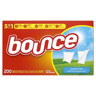 Feuilles assouplissantes, parfum Fraîcheur de grand air, 200 feuilles