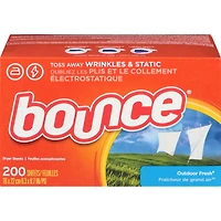 Dryer Sheets, 200 Sheets, Outdoor Fresh Scent Fabric Softener Sheets, Reduces Static, Softens and Fights Wrinkles