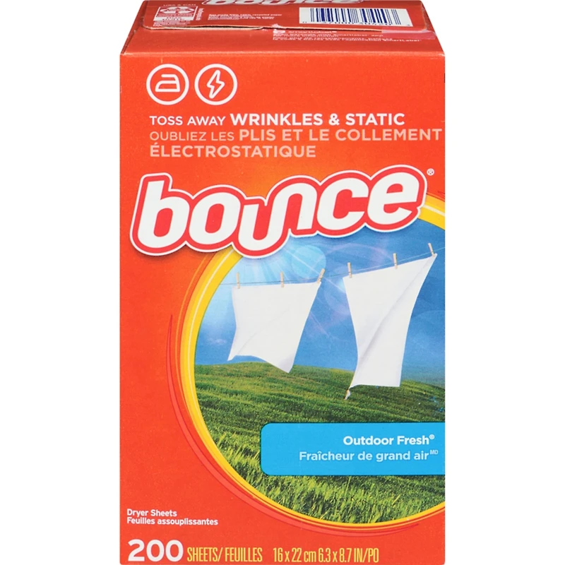 Dryer Sheets, 200 Sheets, Outdoor Fresh Scent Fabric Softener Sheets, Reduces Static, Softens and Fights Wrinkles