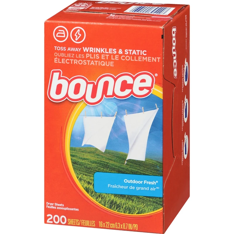 Dryer Sheets, 200 Sheets, Outdoor Fresh Scent Fabric Softener Sheets, Reduces Static, Softens and Fights Wrinkles