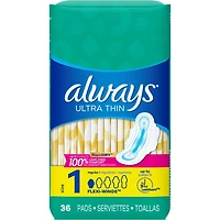 Serviettes Always Ultra Thin, régulières avec ailes, taille 1, non parfumées