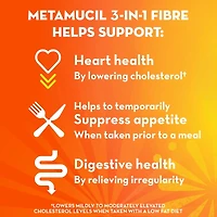 3 in 1 MultiHealth Fibre! Fiber Supplement Powder, Orange
