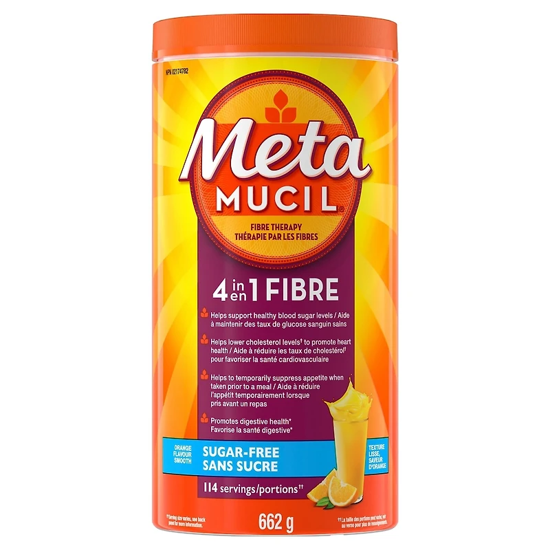 Fibres MultiSanté 3 en 1! Supplément de fibres en poudre, sans sucre, orange