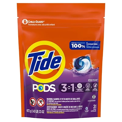 Capsules de détergent liquide Pods HE Turbo, parfum Spring Meadow, 31 capsules