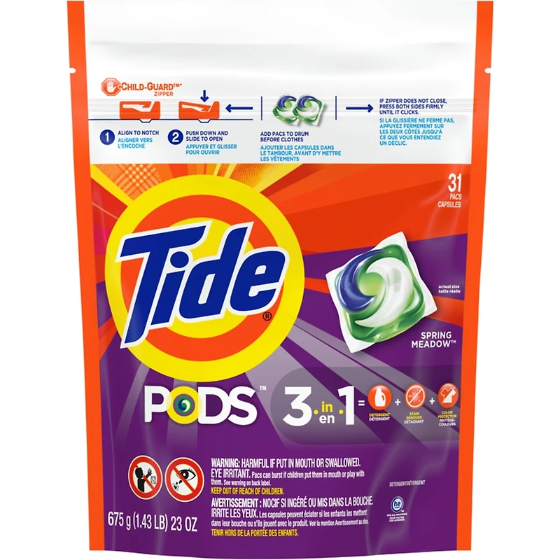Liquid Laundry Detergent Pods, Spring Meadow