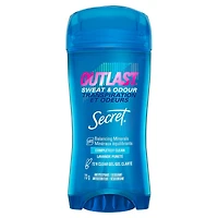 Antisudorifique et désodorisant gel clarté pour femmes Secret Outlast Transpiration et odeurs, parfum Ultra propre, 73 grammes