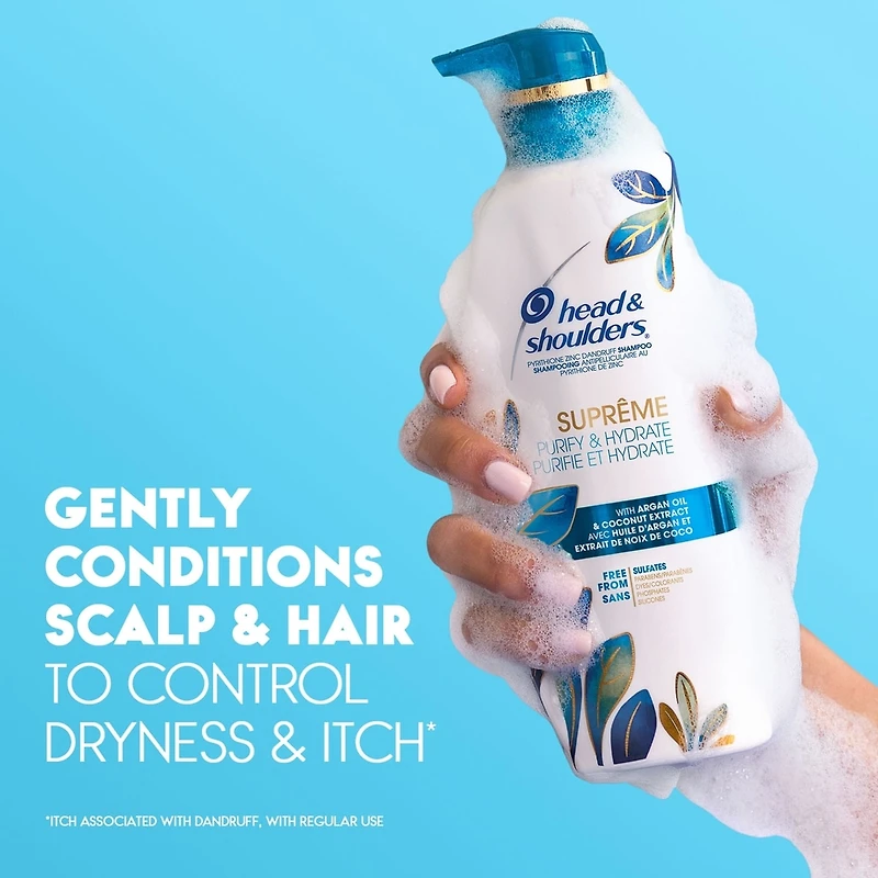 Head and Shoulders Supreme Purify and Hydrate Shampoo with Argan Oil & Coconut Extract, 350 mL