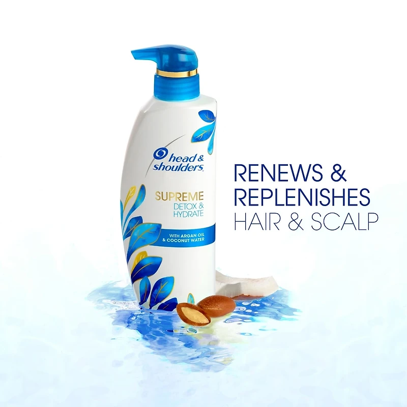 Head and Shoulders Supreme Purify and Hydrate Shampoo with Argan Oil & Coconut Extract, 350 mL