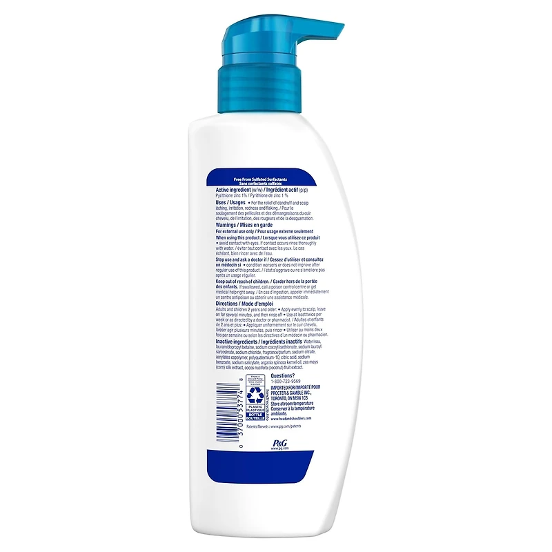 Head and Shoulders Supreme Purify and Hydrate Shampoo with Argan Oil & Coconut Extract, 350 mL