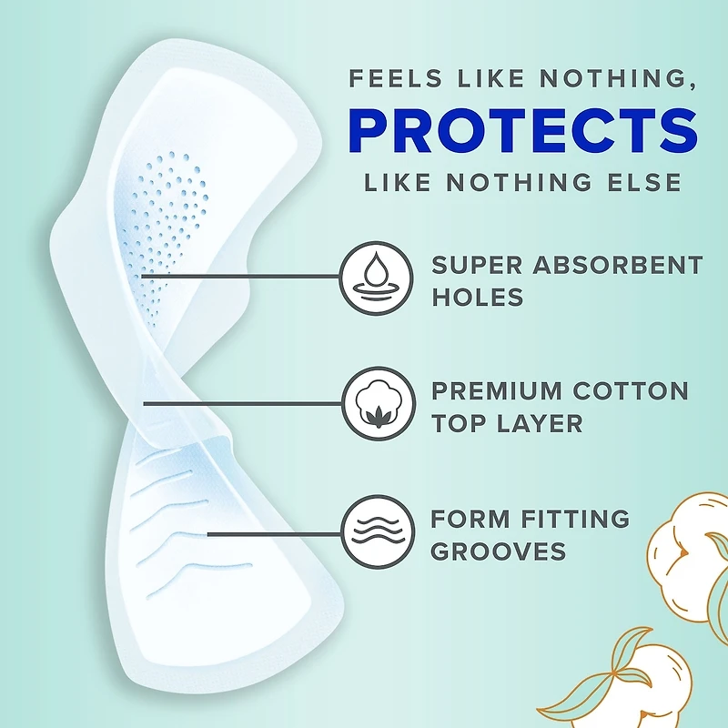 Always Pure Cotton with FlexFoam Pads Regular Absorbency Size 1, 28 Count