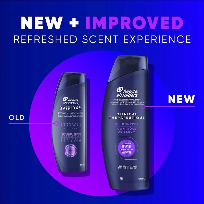 Head & Shoulders Clinical Dandruff Defense + Advanced Oil Control Shampoo, 400 mL