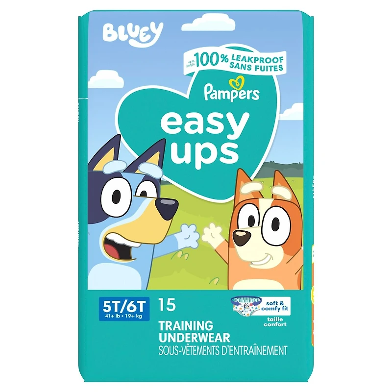Sous-vêtements d’entraînement Pampers Easy Ups, taille 7 5T/6T, garçons, 15 sous-vêtements