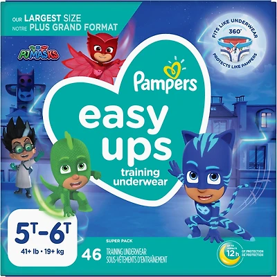 Pampers Easy Ups Training Underwear Boys Size 7 5T-6T 46 Count