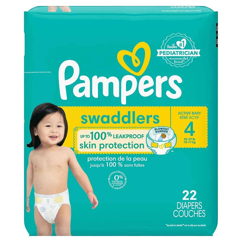 Couches Pampers Swaddlers, taille 4