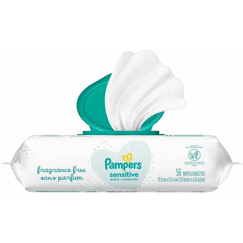 Pampers Baby Wipes Sensitive Perfume Free 6X Pop-Top Packs 336 Count