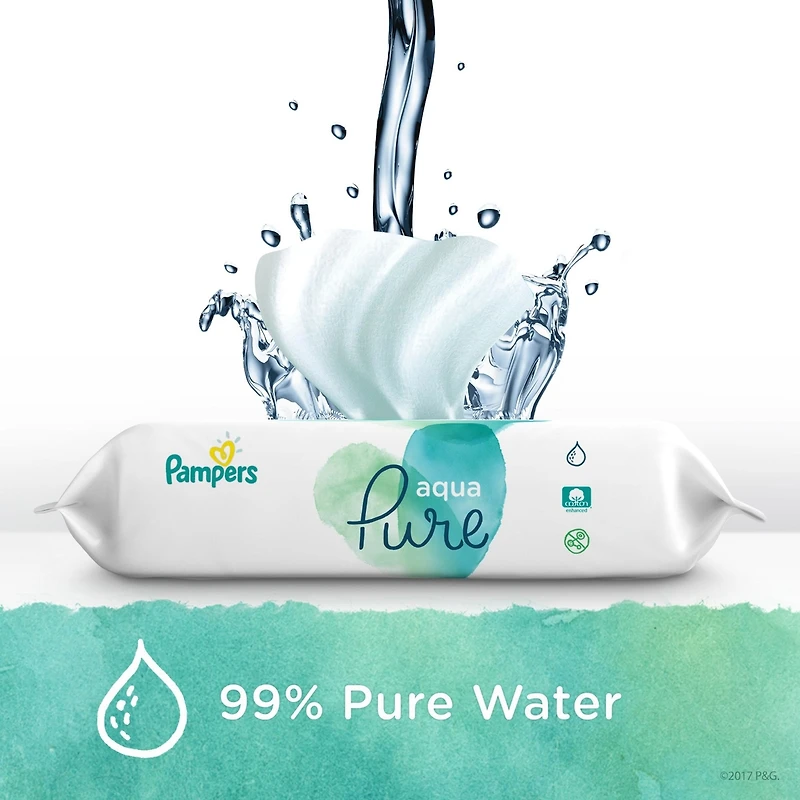 Pampers Aqua Pure Sensitive Baby Wipes 1X Pop-Top 56 Count