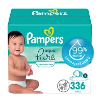 Aqua Pure Sensitive Baby Wipes 6X Pop-Top 336 Count