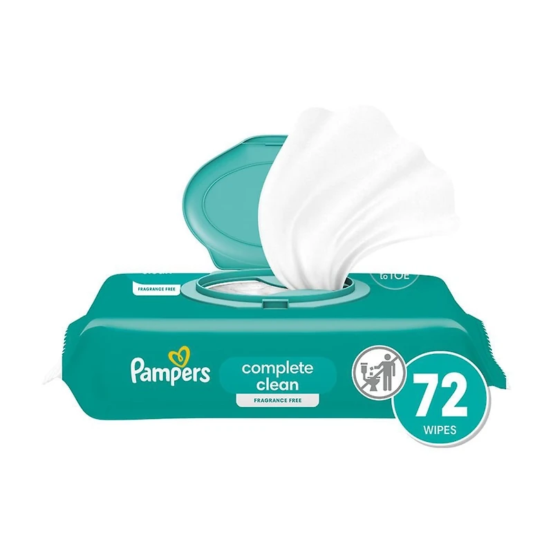Pampers Baby Wipes Complete Clean Unscented 1X Pop-Top 72 Count