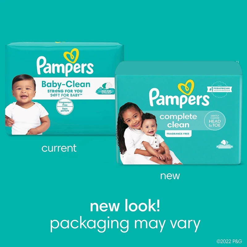 Pampers Baby Wipes Complete Clean Unscented 1X Pop-Top 72 Count