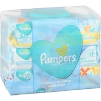 Pampers Baby Wipes Complete Clean Baby Fresh Scent 3X Pop-Top 216 Count