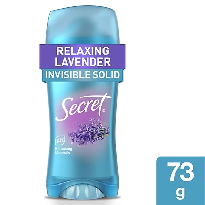 Antisudorifique et désodorisant invisible en bâton Secret, parfum Lavande, 73 g