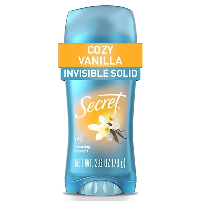 Antisudorifique et désodorisant invisible en bâton Secret, parfum Vanille, 73 g