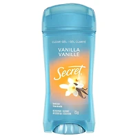 Antisudorifique et désodorisant gel clarté Secret, parfum Vanille, 73 g