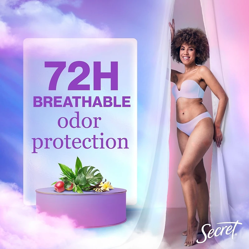 Antisudorifique et désodorisant gel clarté Secret, parfum Vanille, 73 g