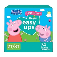 Sous-vêtements d’entraînement Pampers Easy Ups, taille 4 2T/3T, filles, 74 sous-vêtements
