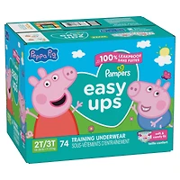 Sous-vêtements d’entraînement Pampers Easy Ups, taille 4 2T/3T, filles, 74 sous-vêtements