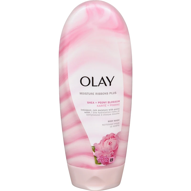 Olay Moisture Ribbons Plus Shea + Peony Blossom Body Wash, 532 mL