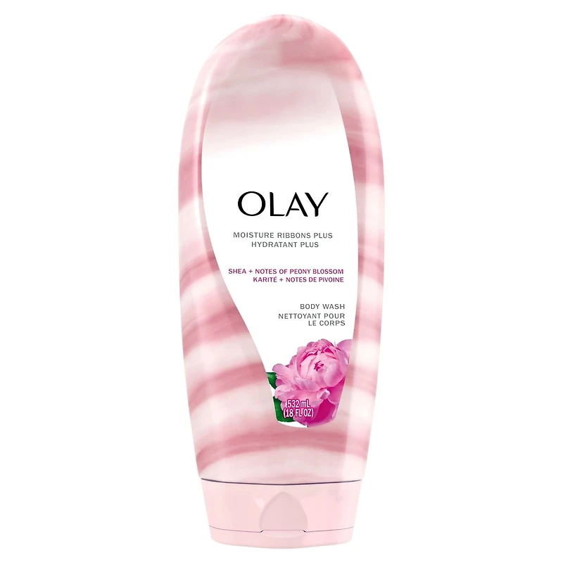 Olay Moisture Ribbons Plus Shea + Peony Blossom Body Wash, 532 mL