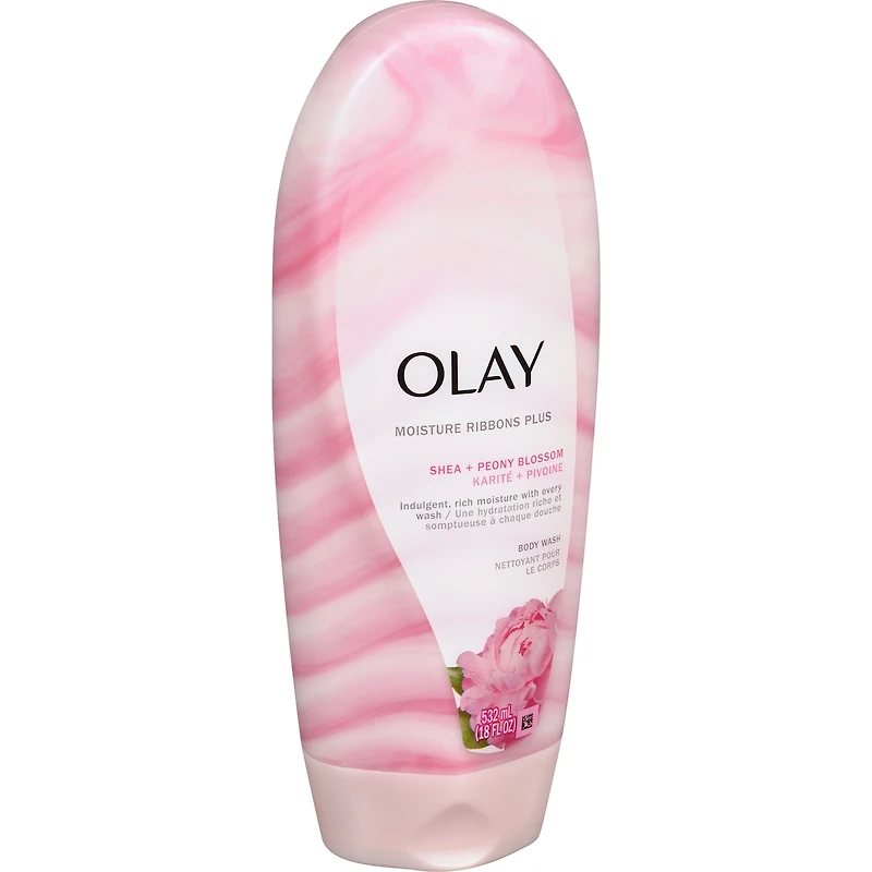 Olay Moisture Ribbons Plus Shea + Peony Blossom Body Wash, 532 mL