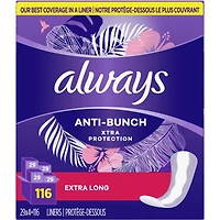 Protège-dessous quotidiens Always Anti-Bunch Xtra Protection, non parfumés, longs