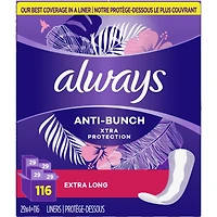 Protège-dessous quotidiens Always Anti-Bunch Xtra Protection, non parfumés, longs