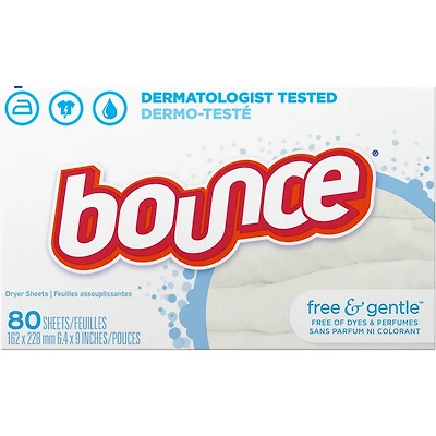 Free & Gentle Fabric Softener Dryer Sheets, 80 Sheets