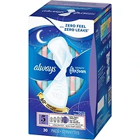 Serviettes Always Infinity FlexFoam,  de nuit, très abondant, taille 5, jusqu’à zéro sensation et zéro fuites pendant 12 heures, avec ailes, np, 30 u