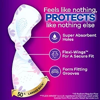 Serviettes Always Radiant FlexFoam, taille 5, de nuit, flux très abondant, protection sans fuites ni odeurs à 100 %, avec ailes, parfumées, 18 u
