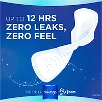 Serviettes Always Infinity FlexFoam, de nuit, taille 4, jusqu’à zéro sensation et zéro fuites pendant 12 heures, avec ailes, np, 26 u