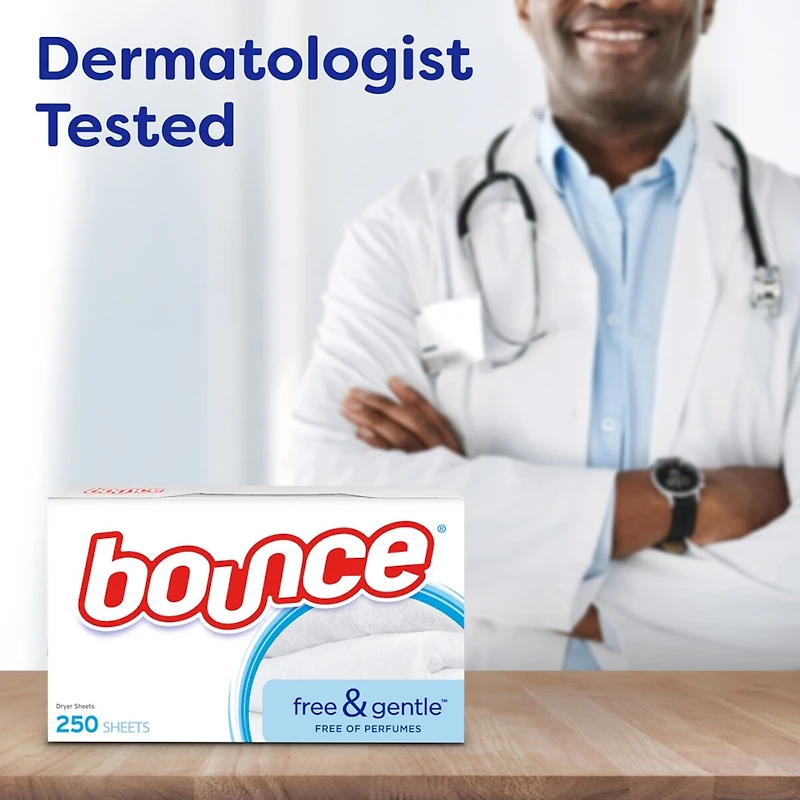 Free & Gentle Dryer Sheets, 200 Sheets, Unscented Fabric Softener Sheets, Hypoallergenic and Dermatologist Tested