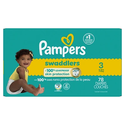 Pampers Swaddlers – Taille 3 – Format Super – 1/78 Couches