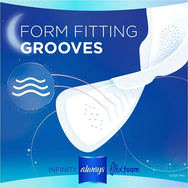Infinity FlexFoam Pads for Women Size 4 Overnight Absorbency, 13 Count