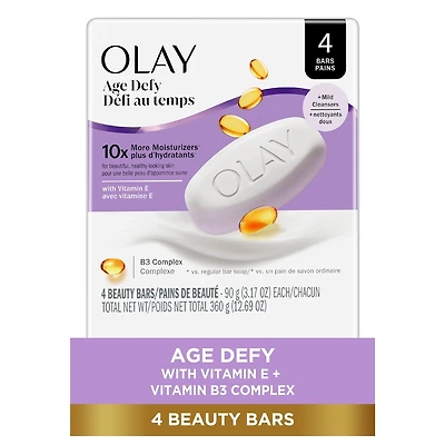Pain de beauté Olay Moisture Outlast Défi au temps, 90 g, 4 unités
