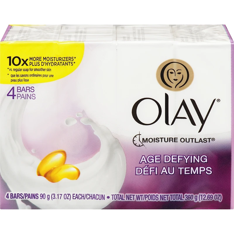 Olay Moisture Outlast Age Defying Beauty Bar 90 g, 4 count