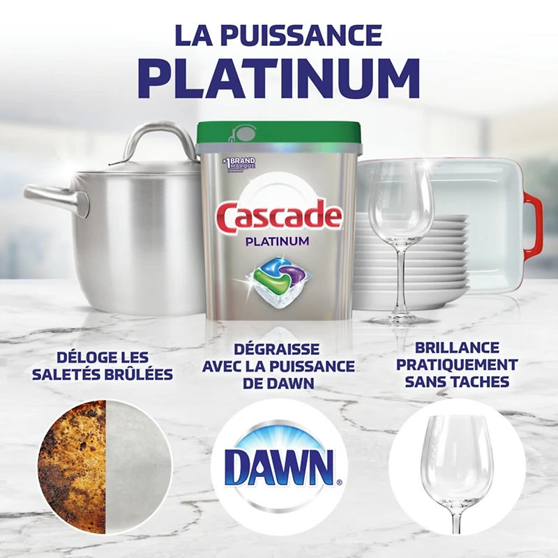 Sachets de détergent pour lave-vaisselle Platinum ActionPacs, parfum Frais, 39 unités